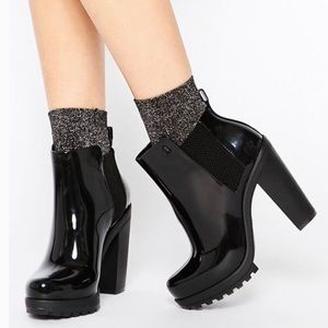 Melissa Soldier Heeled Chelsea Boots, Black, Size US 10